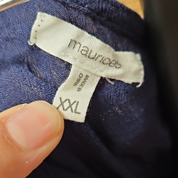 Maurices Deep Blue Ruffle Tank Top - Picture 2 of 4